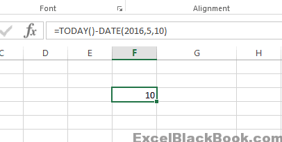 Subtracting between two Dates in Excel, Minus Date from Date
