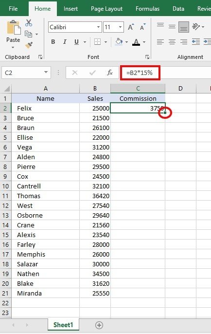 How to Apply Formula to Entire Column in Excel By Autofill Method