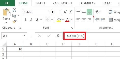 Calculate Square Root In Excel Using SQRT Function