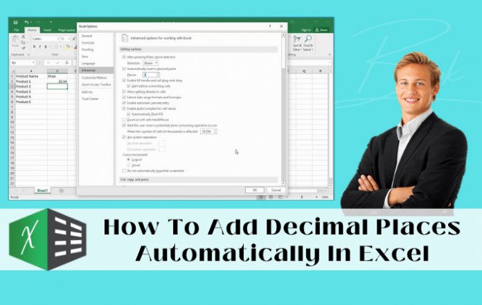 Add Decimal Places Automatically In Excel