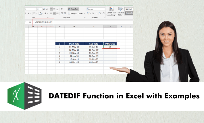 DATEDIF Function in Excel with Examples