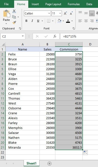 How to Apply Formula to Entire Column in Excel By Autofill Method