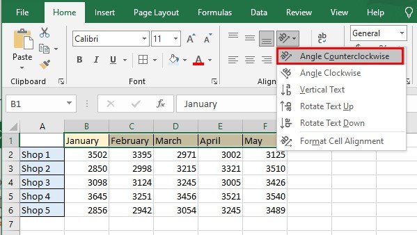 How to Rotate Text in Cells in Excel